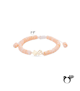 دستبند دو پروانه صدف نارنجی