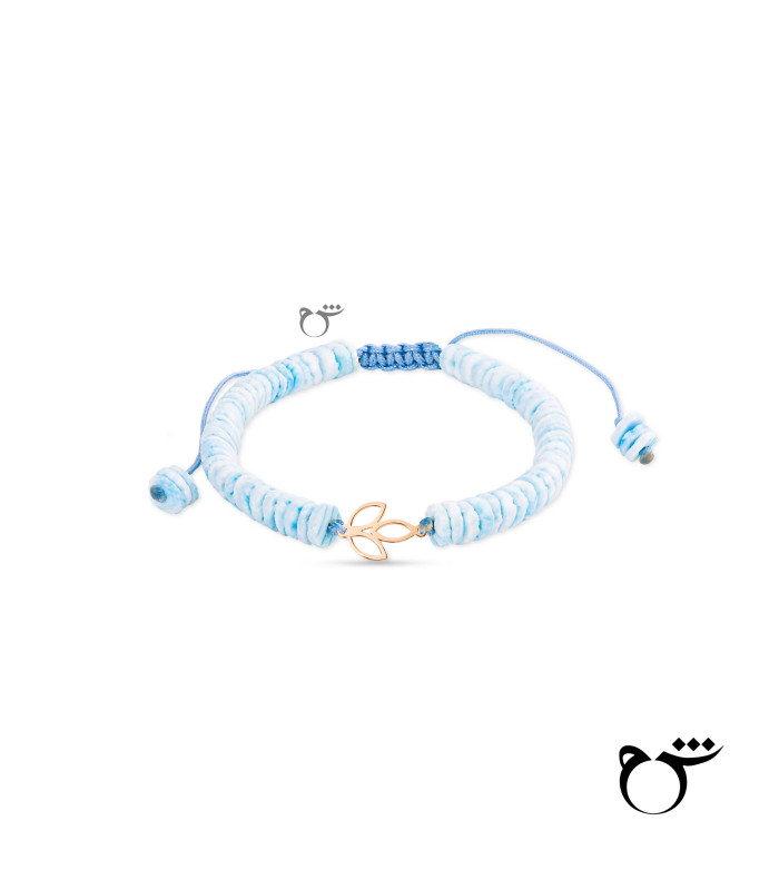 دستبند سه برگ صدف آبی-گالری شیدا مجد