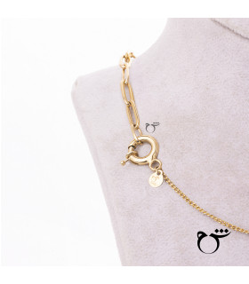 گردنبند لینک و کارتیه 40 سکه اشک زیرکن-گالری شیدا مجد