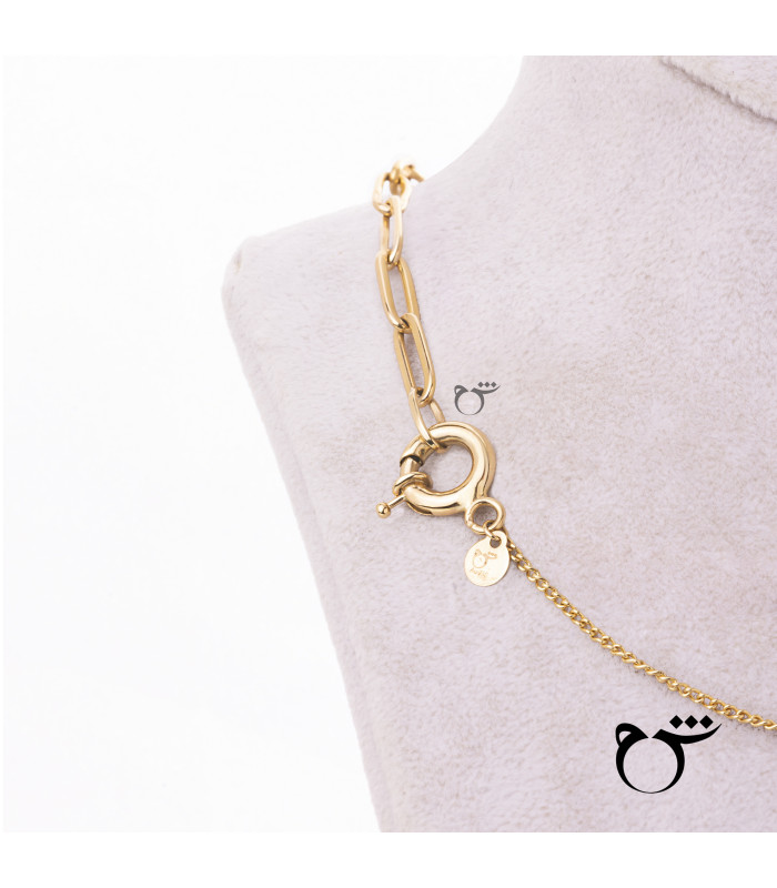 گردنبند لینک و کارتیه 40 سکه اشک زیرکن-گالری شیدا مجد