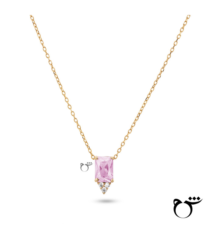 گردنبند باگت انگوری رز کوارتز-گالری شیدا مجد