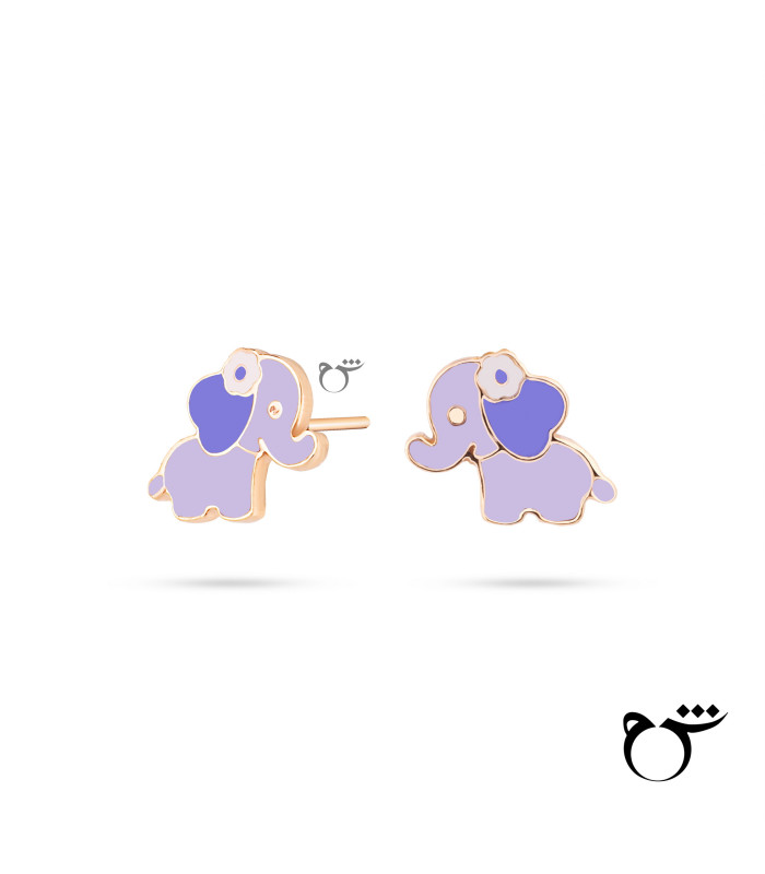 کودک گوشواره فیل گوش قلبی میناکاری-گالری شیدا مجد