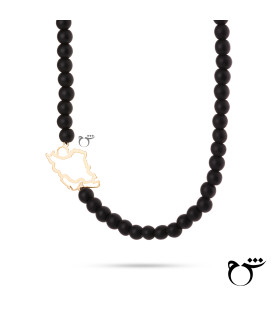 گردنبند مردانه طلا طرح ایران توخالی اونیکس