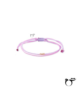 دستبند 3 البرنارد نخی لمه یاسی صورتی-گالری شیدا مجد