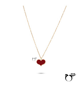 کودک گردنبند قلب میناکاری قرمز