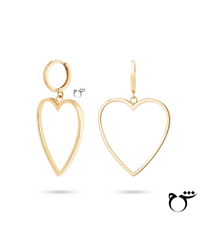 گوشواره هوک قلب توخالی بزرگ