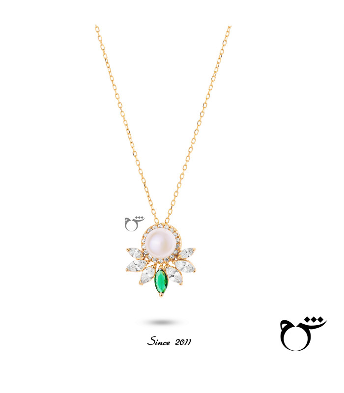 گردنبند مارکیز مروارید تورمالین