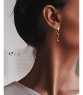 گوشواره هوک مستطیل پر و خالی-گالری شیدا مجد