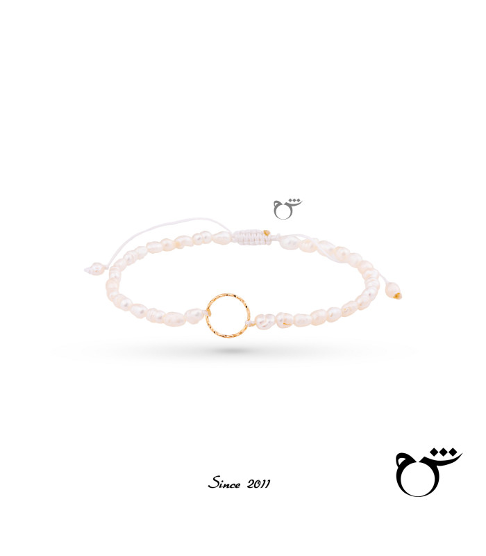 دستبند حلقه تراش مروارید ریز-گالری شیدا مجد