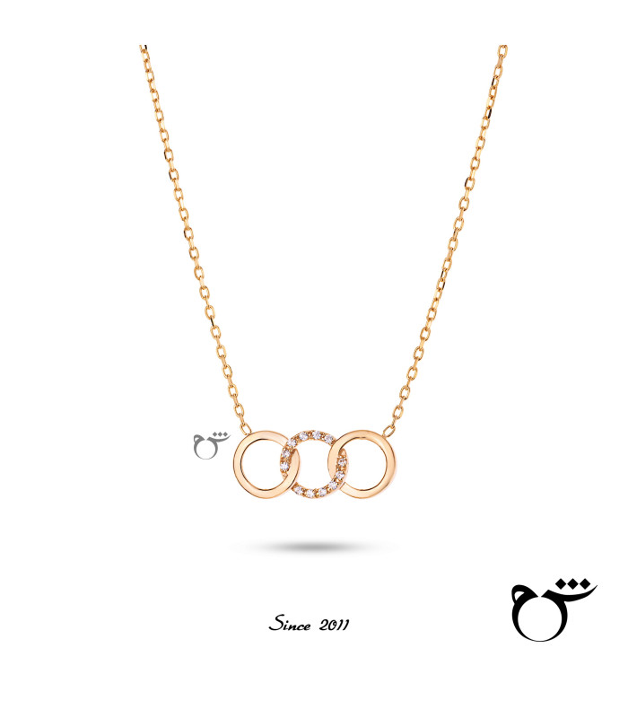 گردنبند سه حلقه نگینی-گالری شیدا مجد