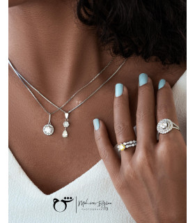 آویز جواهر فلاور اشک-گالری شیدا مجد