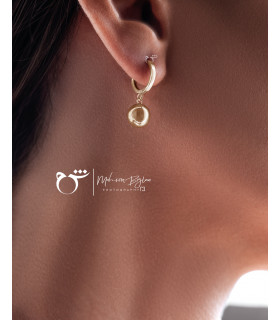 گوشواره حلقه ای طلا طرح گوی-گالری شیدا مجد