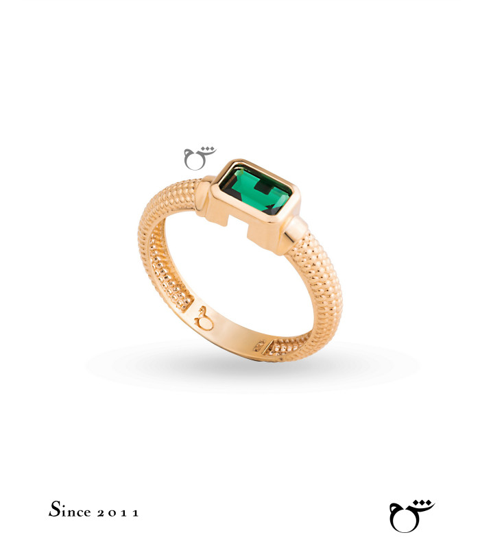 انگشتر باگت تورمالین افقی