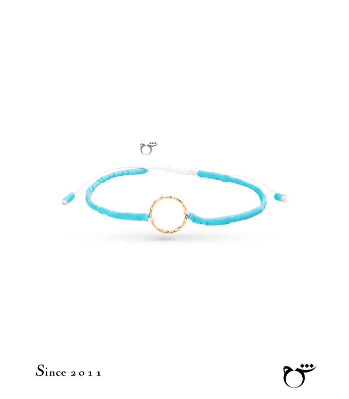 دستبند حلقه تراش حدید آبی کمرنگ-گالری شیدا مجد