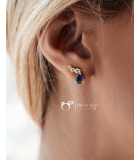 گوشواره میخی طلا ارمغان یاقوت کبود