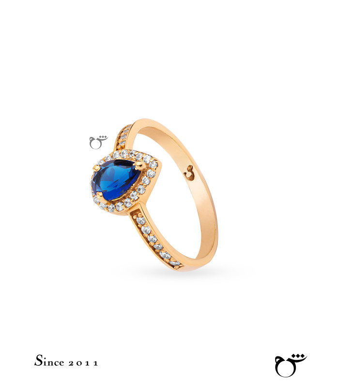 انگشتر اشک یاقوت کبود