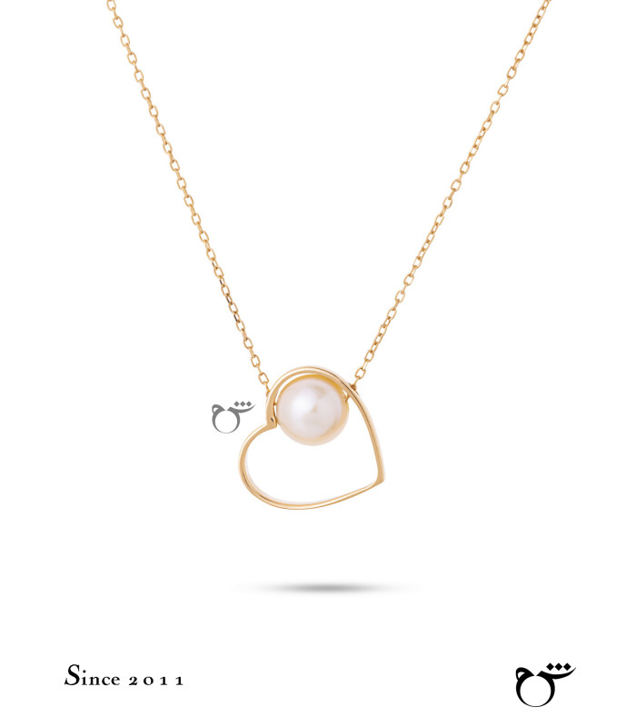 گردنبند قلب و مروارید