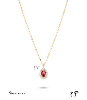 گردنبند چوکر اشک نگینی گارنت