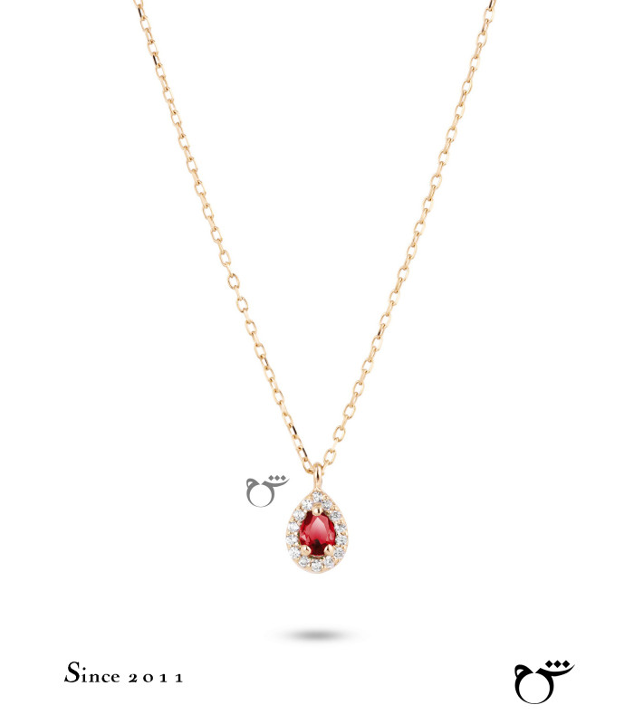 گردنبند چوکر اشک نگینی گارنت