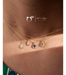 گردنبند چوکر اشک نگینی تورمالین - گالری شیدا مجد