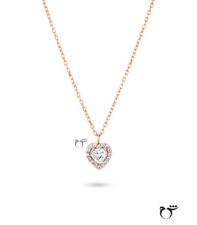 گردنبند قلب نگینی زیرکن-گالری شیدا مجد