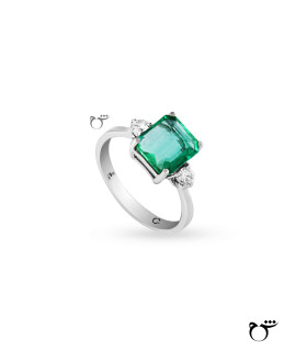 انگشتر جواهر زمرد باگت-گالری شیدا مجد