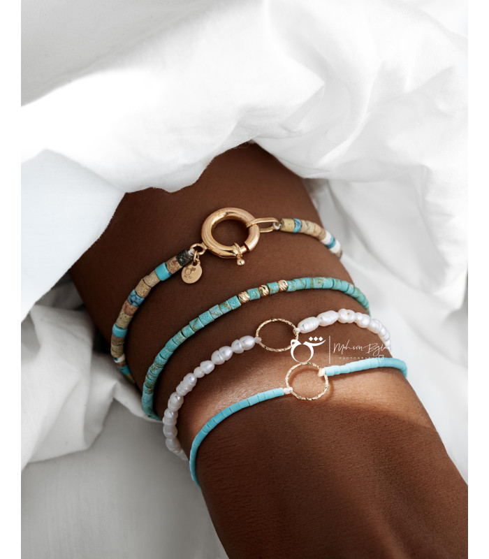 دستبند حلقه تراش مروارید ریز-گالری شیدا مجد