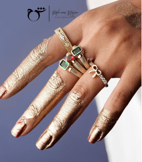 انگشتر باگت تورمالین افقی-گالری شیدا مجد