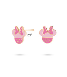 گوشواره مینی میناکاری صورتی-گالری شیدا مجد