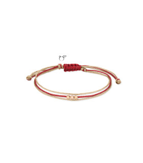 دستبند 3 البرنارد نخی لمه طلایی قرمز-گالری شیدا مجد