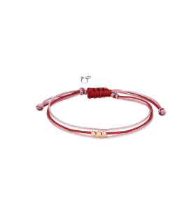 دستبند 3 البرنارد نخی لمه قرمز رزگلد-گالری شیدا مجد