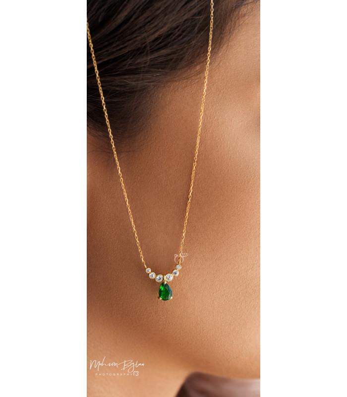 گردنبند طلا ارمغان تورمالین - گالری شیدا مجد