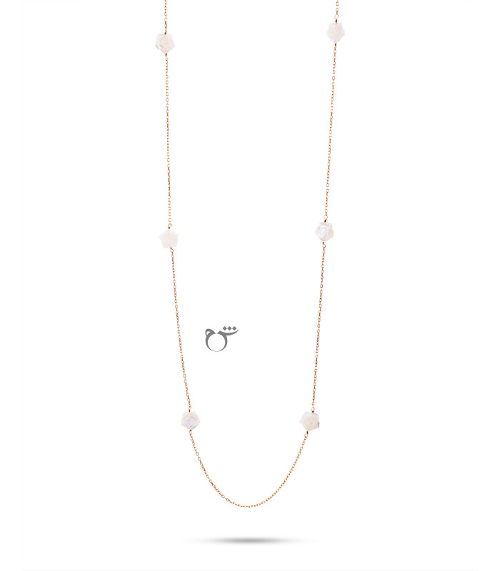 گردنبند رولباسی رز سفید-گالری شیدا مجد