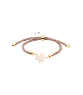 دستبند شبدر توپر بندی کرم-گالری شیدا مجد