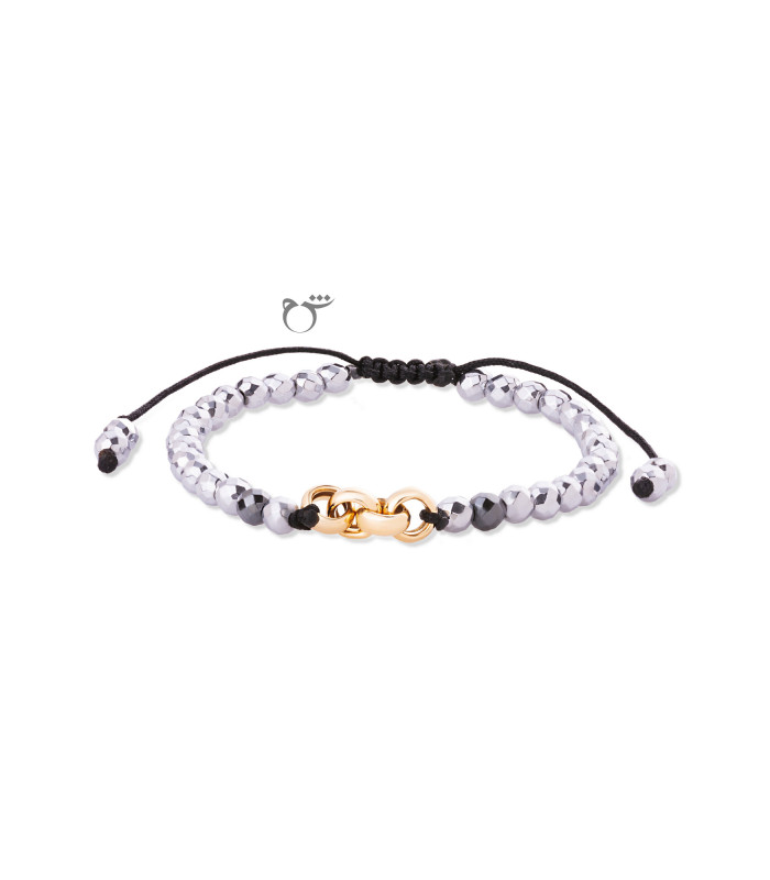 دستبند رولو حدید نقره ای-گالری شیدا مجد