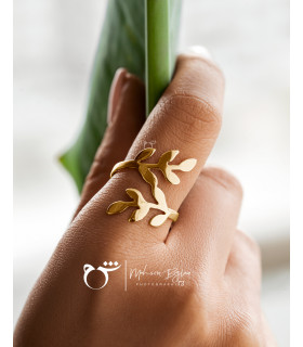 انگشتر برگ زیتون طلا