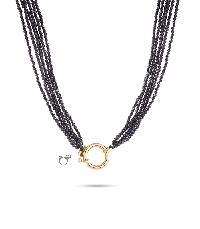 گردنبند قفل مدبر سواروسکی مشکی-گالری شیدا مجد