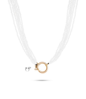 گردنبند قفل مدبر سواروسکی سفید-گالری شیدا مجد