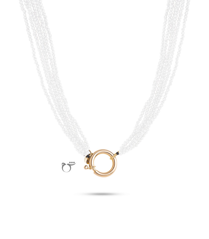 گردنبند قفل مدبر سواروسکی سفید-گالری شیدا مجد