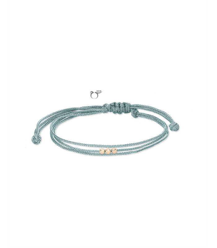 دستبند 3 البرنارد نخی لمه سبز دریایی-گالری شیدا مجد