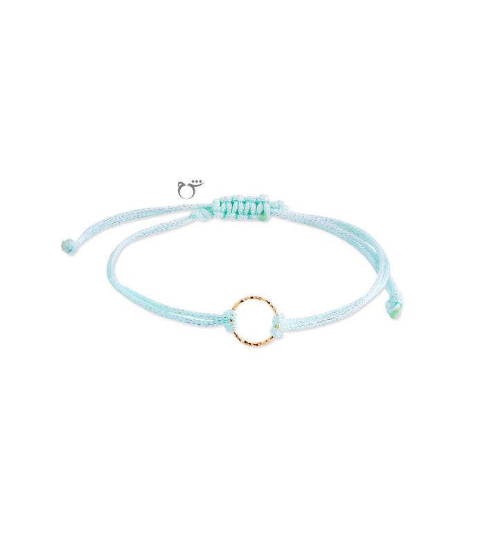 دستبند حلقه تراش نخی لمه سبز روشن-گالری شیدا مجد