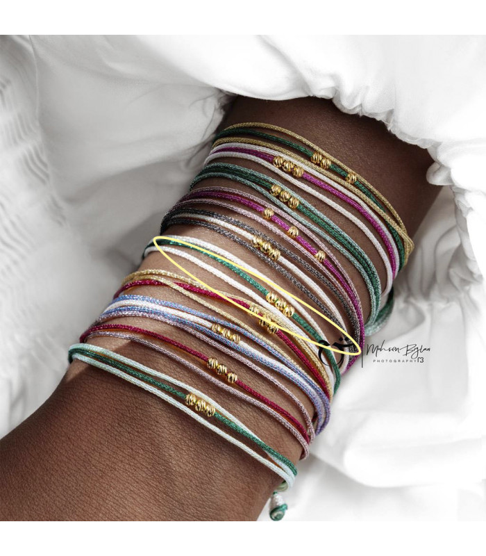 دستبند 3 البرنارد نخی لمه سفید سبز-گالری شیدا مجد