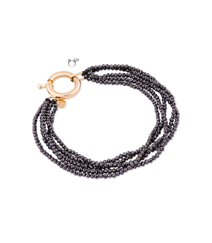 دستبند قفل مدبر سواروسکی مشکی-گالری شیدا مجد