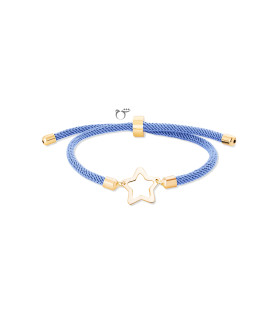 دستبند ستاره تو خالی بندی آبی کمرنگ