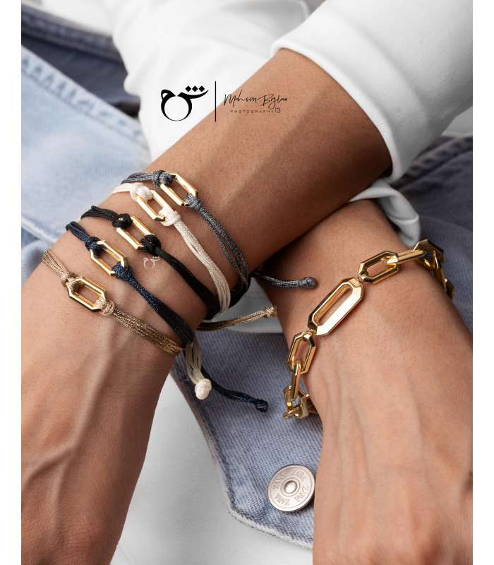 دستبند تک هریلا نخی لمه دودی - گالری شیدا مجد