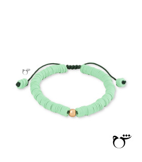 دستبند گوی فیمو سبز کمرنگ