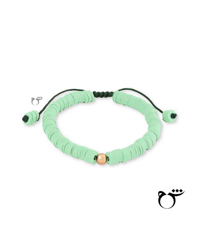 دستبند گوی فیمو سبز کمرنگ