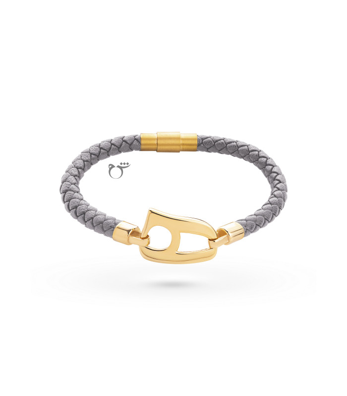 دستبند نیمانی و چرم طوسی