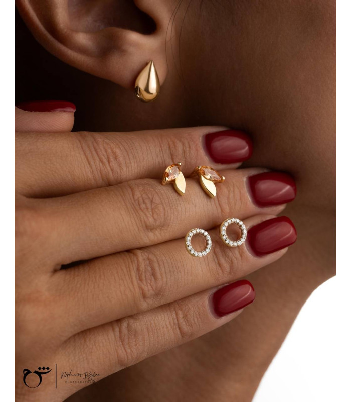 گوشواره دایره نگینی-گالری شیدا مجد