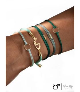 دستبند حلقه تراش نخی لمه سبز-گالری شیدا مجد